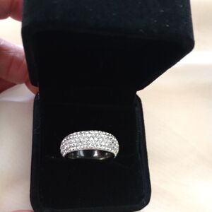 Titanium Steel White Zirconia Ring Size 7